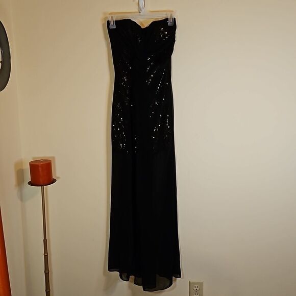 BodyC black & gold strapless maxi dress size Small - Picture 1 of 10